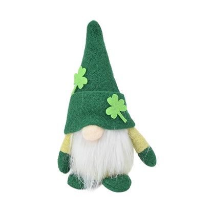 2pcs Gnomes Doll Handmade Cute Faceless Green Hat St. Patrick's Day Ornament Plush Dwarf Doll for Sofa Dining V1294-YM0523-3115220019811