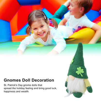 2pcs Gnomes Doll Handmade Cute Faceless Green Hat St. Patrick's Day Ornament Plush Dwarf Doll for Sofa Dining V1294-YM0523-3115220019811