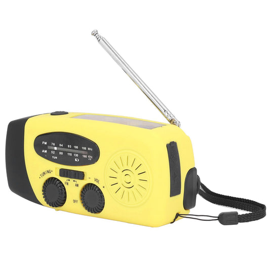Hand Crank Solar Radio Multifunctional Emergency Radio LED Radio with Flashlight for Outdoor CampingYellow V1294-YM0523-3115220020113