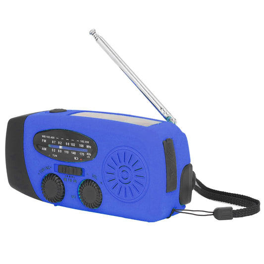 Hand Crank Solar Radio Multifunctional Emergency Radio LED Radio with Flashlight for Outdoor CampingBlue V1294-YM0523-3115220020120