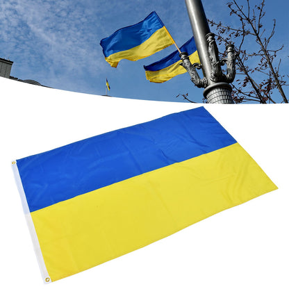 Ukrainian Flag Polyester Pongee Vivid Color UV Fade Resistant Digital Printing Ukraine Flag V1294-YM0523-3115220020211