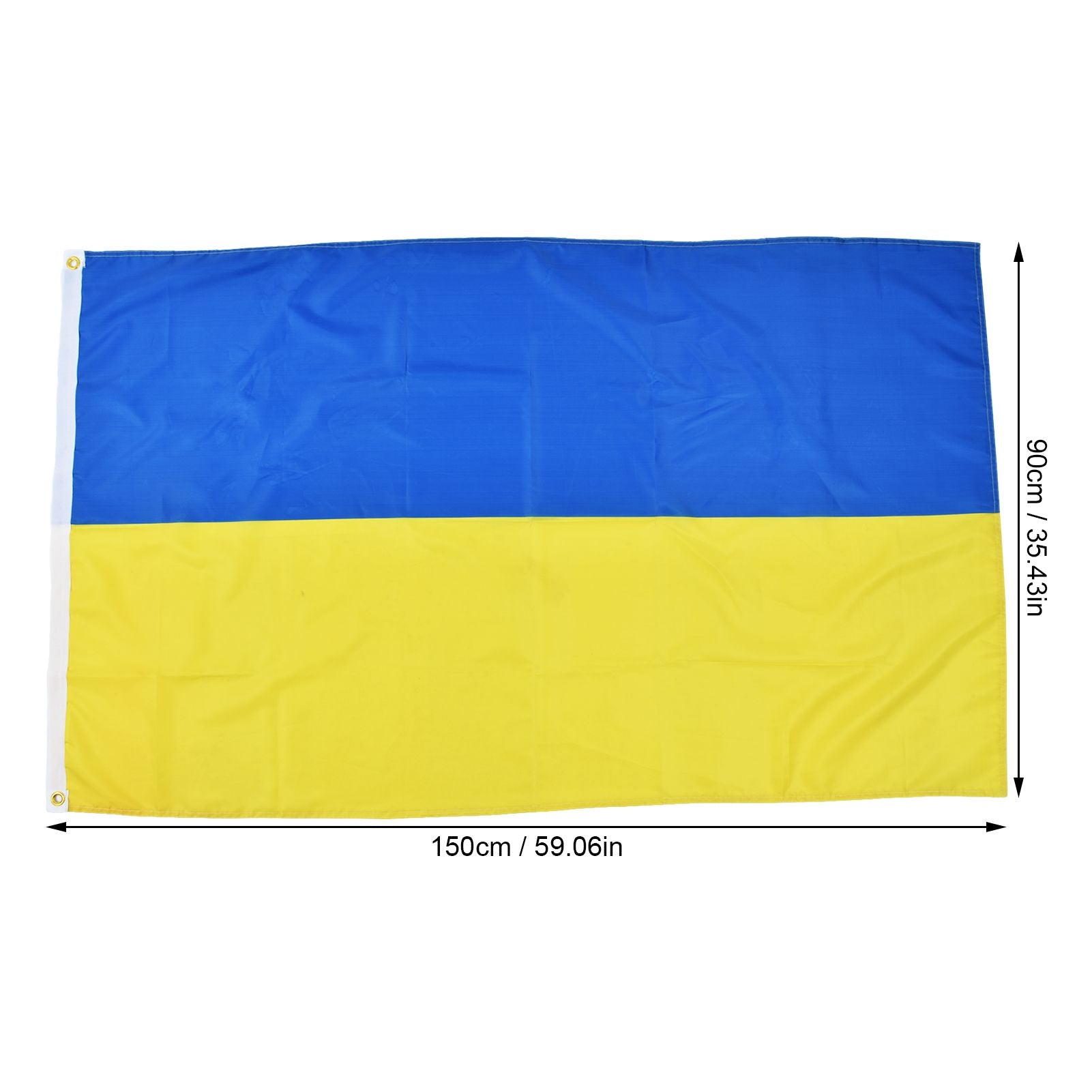 Ukrainian Flag Polyester Pongee Vivid Color UV Fade Resistant Digital Printing Ukraine Flag V1294-YM0523-3115220020211