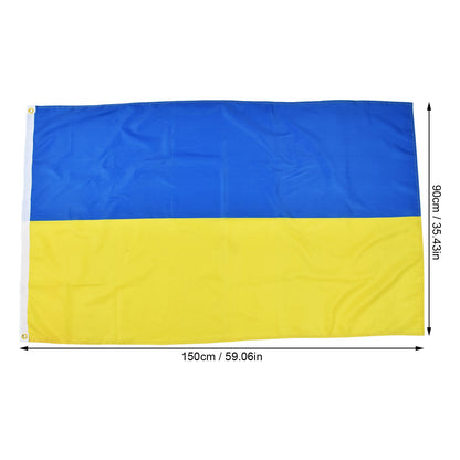 Ukrainian Flag Polyester Pongee Vivid Color UV Fade Resistant Digital Printing Ukraine Flag V1294-YM0523-3115220020211