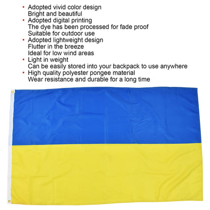 Ukrainian Flag Polyester Pongee Vivid Color UV Fade Resistant Digital Printing Ukraine Flag V1294-YM0523-3115220020211