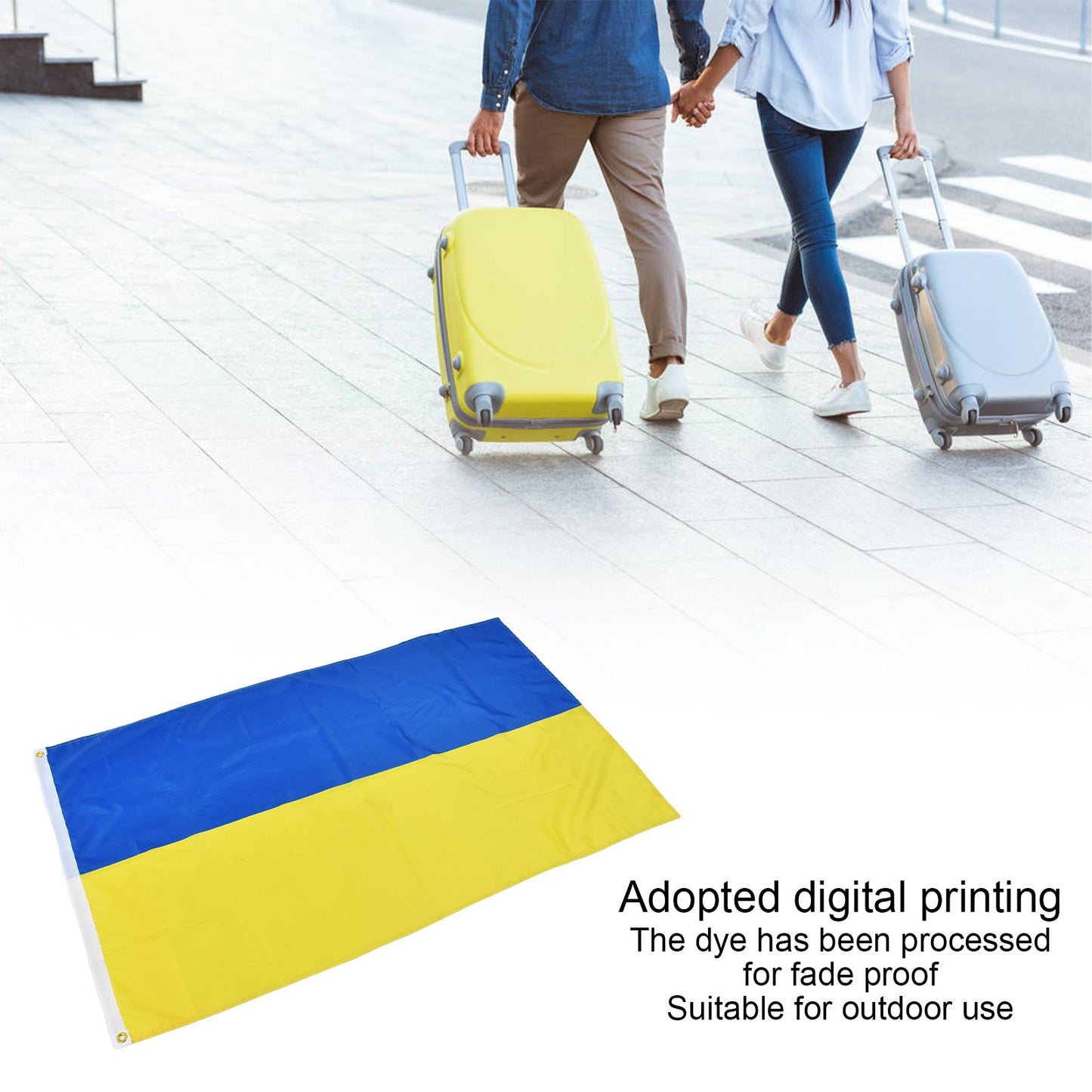 Ukrainian Flag Polyester Pongee Vivid Color UV Fade Resistant Digital Printing Ukraine Flag V1294-YM0523-3115220020211