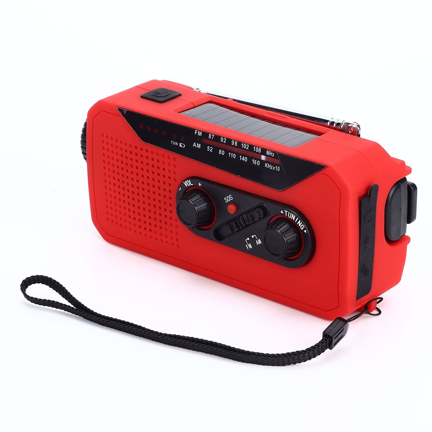 Emergency Radio Hand Power Generation Solar Radio with LED Flashlight 2000mah Charging for Camping HikingRed V1294-YM0523-3115220020412