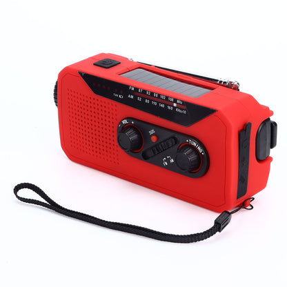 Emergency Radio Hand Power Generation Solar Radio with LED Flashlight 2000mah Charging for Camping HikingRed V1294-YM0523-3115220020412