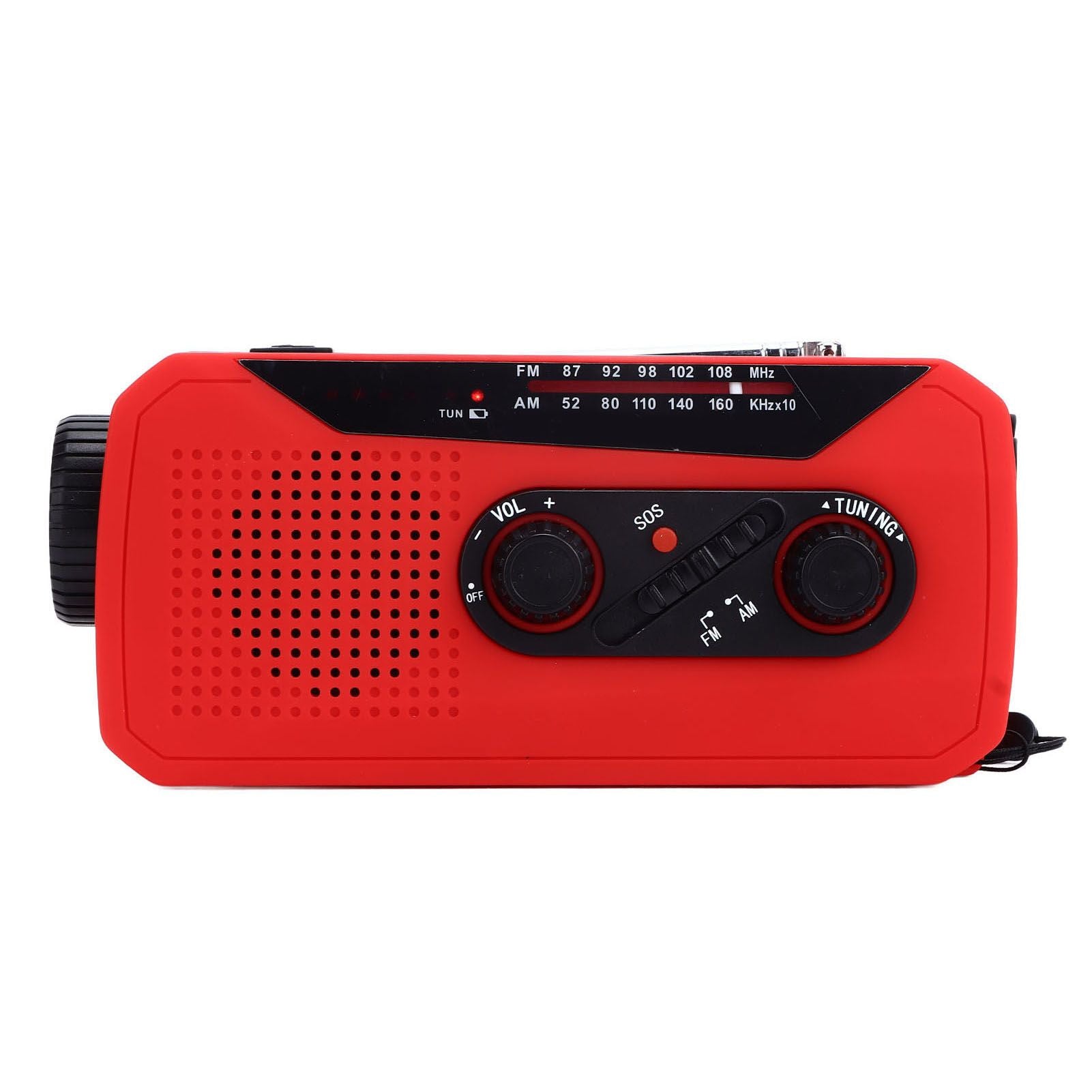 Emergency Radio Hand Power Generation Solar Radio with LED Flashlight 2000mah Charging for Camping HikingRed V1294-YM0523-3115220020412