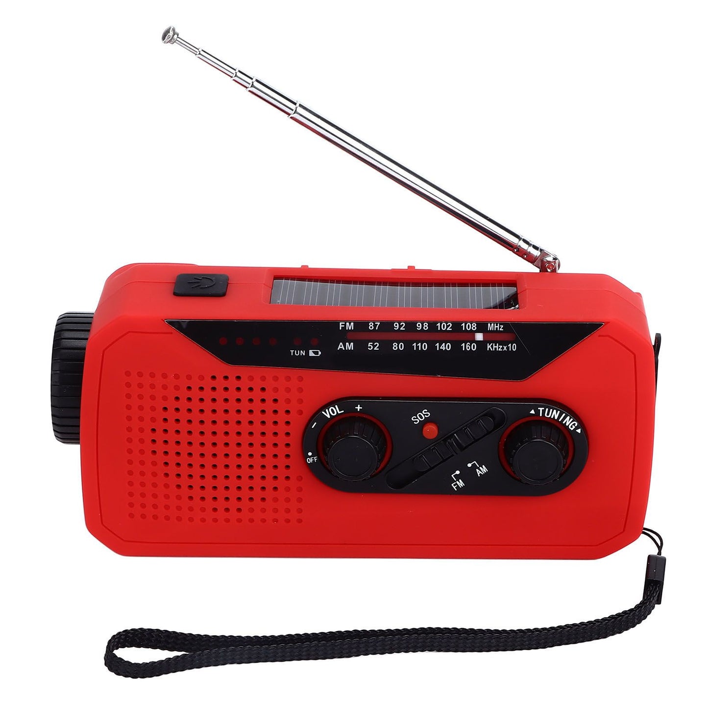 Emergency Radio Hand Power Generation Solar Radio with LED Flashlight 2000mah Charging for Camping HikingRed V1294-YM0523-3115220020412