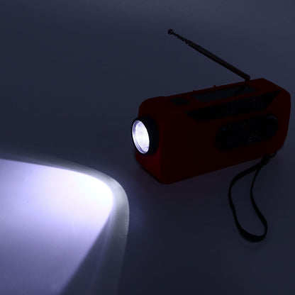 Emergency Radio Hand Power Generation Solar Radio with LED Flashlight 2000mah Charging for Camping HikingRed V1294-YM0523-3115220020412