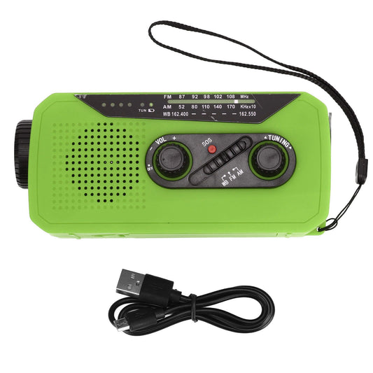 Emergency Radio Hand Power Generation Solar Radio with LED Flashlight 2000mah Charging for Camping V1294-YM0523-3115220020413