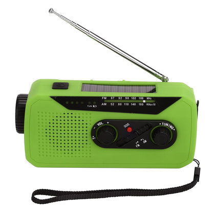 Emergency Radio Hand Power Generation Solar Radio with LED Flashlight 2000mah Charging for Camping V1294-YM0523-3115220020414