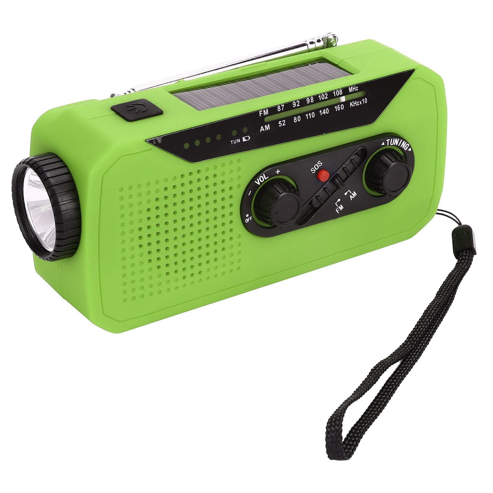 Emergency Radio Hand Power Generation Solar Radio with LED Flashlight 2000mah Charging for Camping V1294-YM0523-3115220020414
