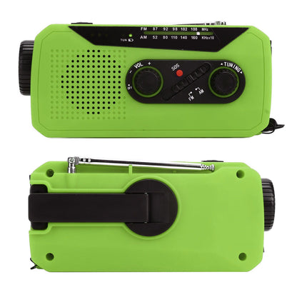 Emergency Radio Hand Power Generation Solar Radio with LED Flashlight 2000mah Charging for Camping V1294-YM0523-3115220020414