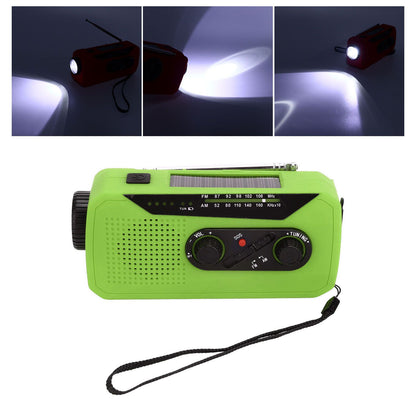 Emergency Radio Hand Power Generation Solar Radio with LED Flashlight 2000mah Charging for Camping V1294-YM0523-3115220020414