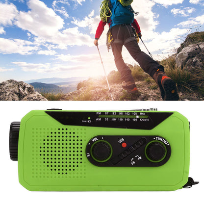 Emergency Radio Hand Power Generation Solar Radio with LED Flashlight 2000mah Charging for Camping V1294-YM0523-3115220020414