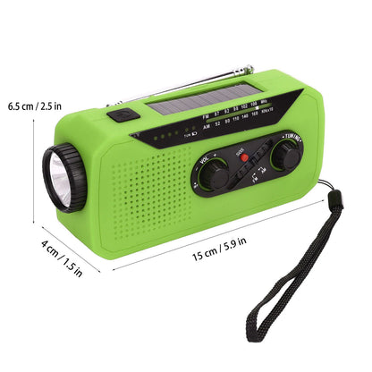 Emergency Radio Hand Power Generation Solar Radio with LED Flashlight 2000mah Charging for Camping V1294-YM0523-3115220020414