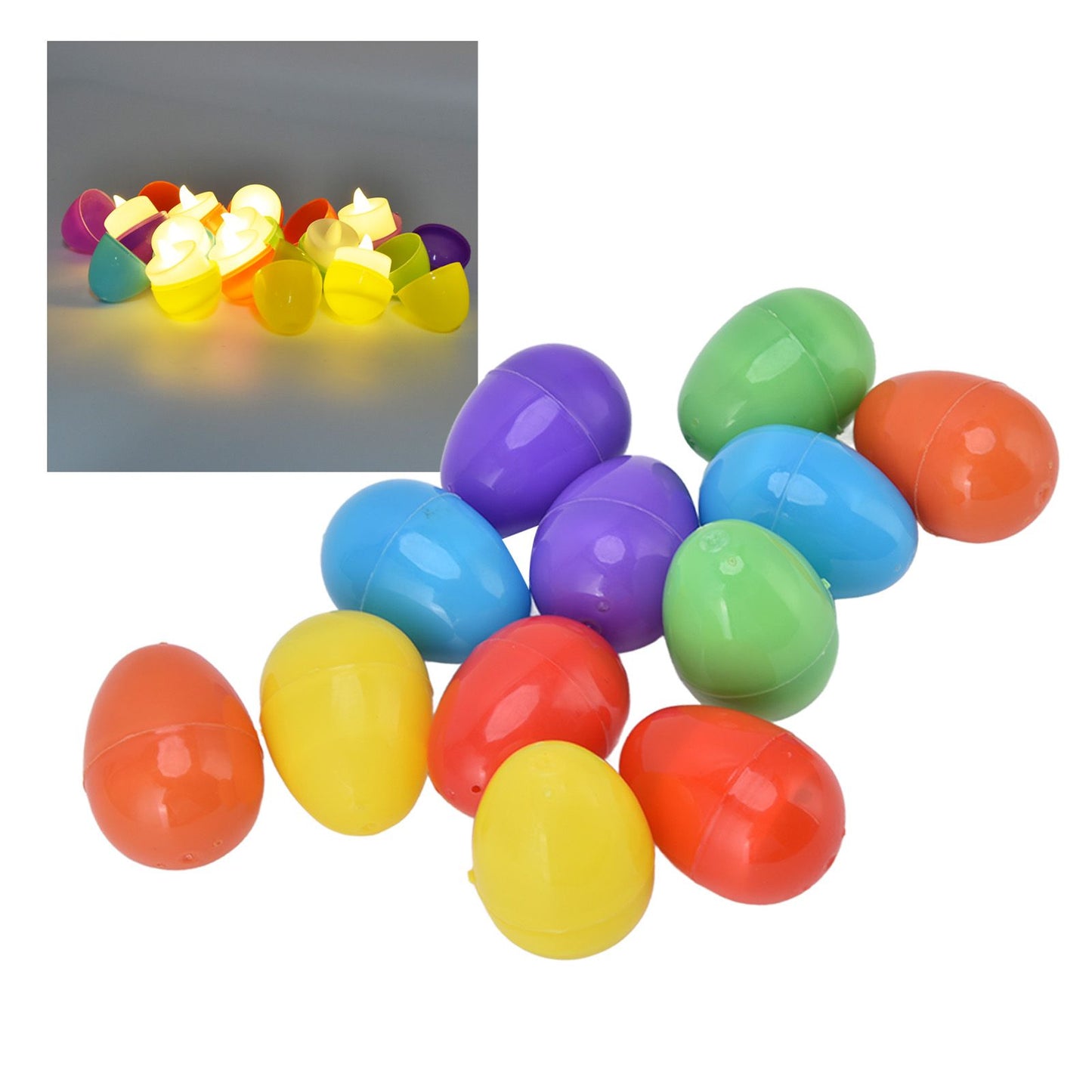 12pcs Easter Eggs Light Up Glowing Decorative DIY Plastic Built in Battery Warm LED Easter Eggs for Holiday V1294-YM0523-3115220020911