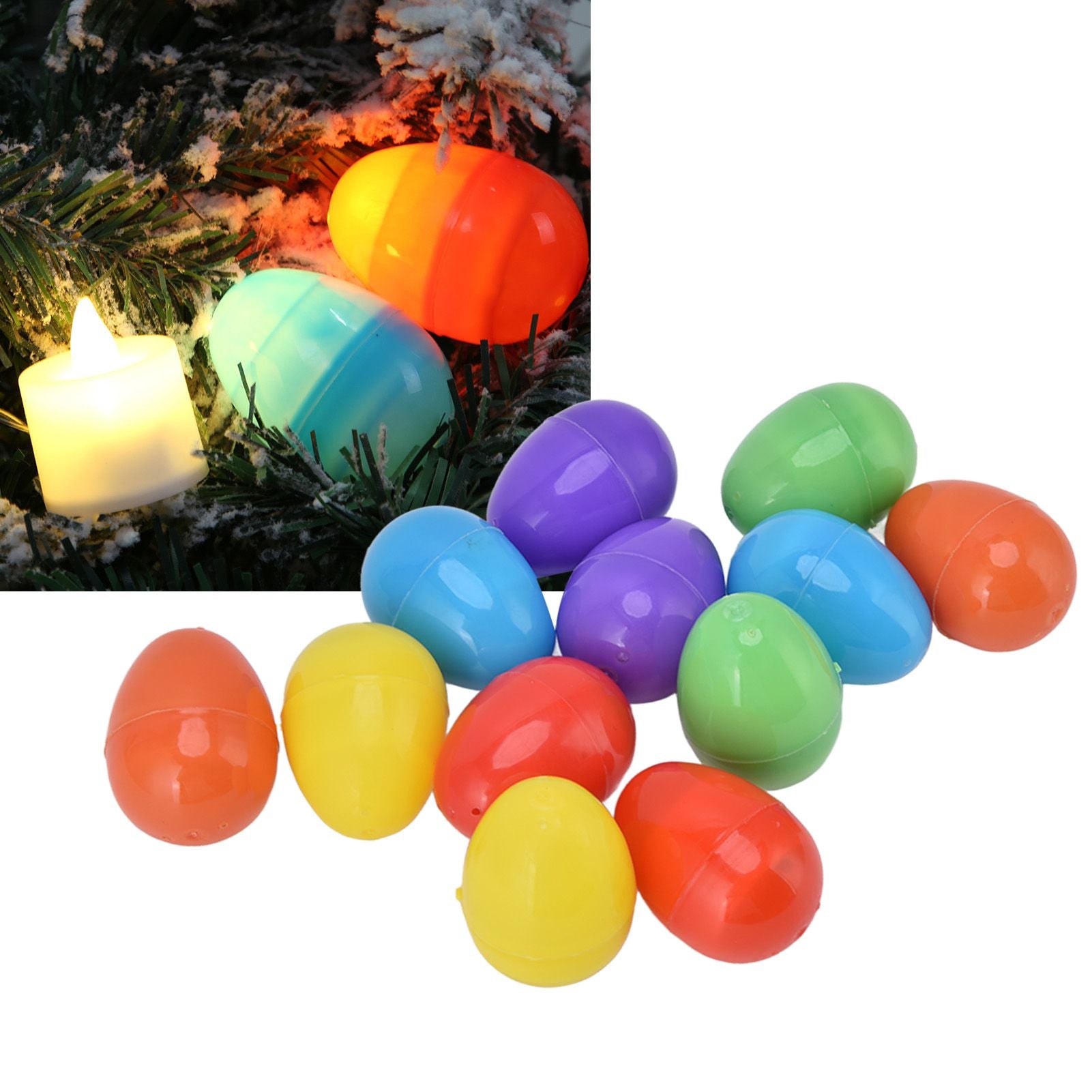 12pcs Easter Eggs Light Up Glowing Decorative DIY Plastic Built in Battery Warm LED Easter Eggs for Holiday V1294-YM0523-3115220020911