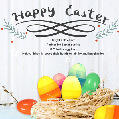 12pcs Easter Eggs Light Up Glowing Decorative DIY Plastic Built in Battery Warm LED Easter Eggs for Holiday V1294-YM0523-3115220020911