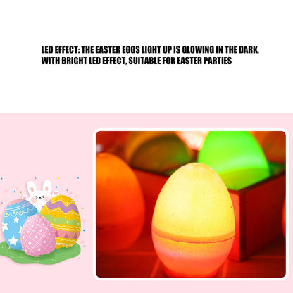 12pcs Easter Eggs Light Up Glowing Decorative DIY Plastic Built in Battery Warm LED Easter Eggs for Holiday V1294-YM0523-3115220020911