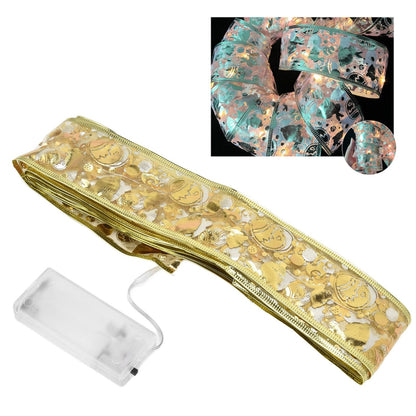 Ribbon Fairy LED Lights Gold Easter Decoration String Shining Ribbon Fairy Lights 5M V1294-YM0523-3115220021311