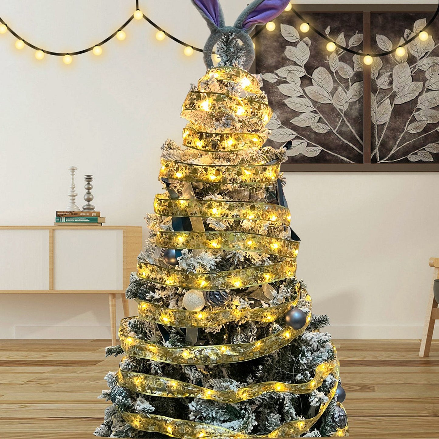 Ribbon Fairy LED Lights Gold Easter Decoration String Shining Ribbon Fairy Lights 5M V1294-YM0523-3115220021311