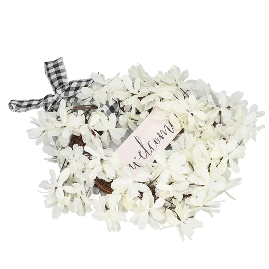 Imitation White Dogwood Wreath Simulation Vibrant Wreath Decoration for Home Door V1294-YM0523-3115220021511