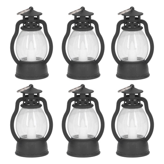 6Pcs Electric Lantern Vintage Lamp Battery Operated Light Home Decoration for Party Black V1294-YM0523-3115220021912
