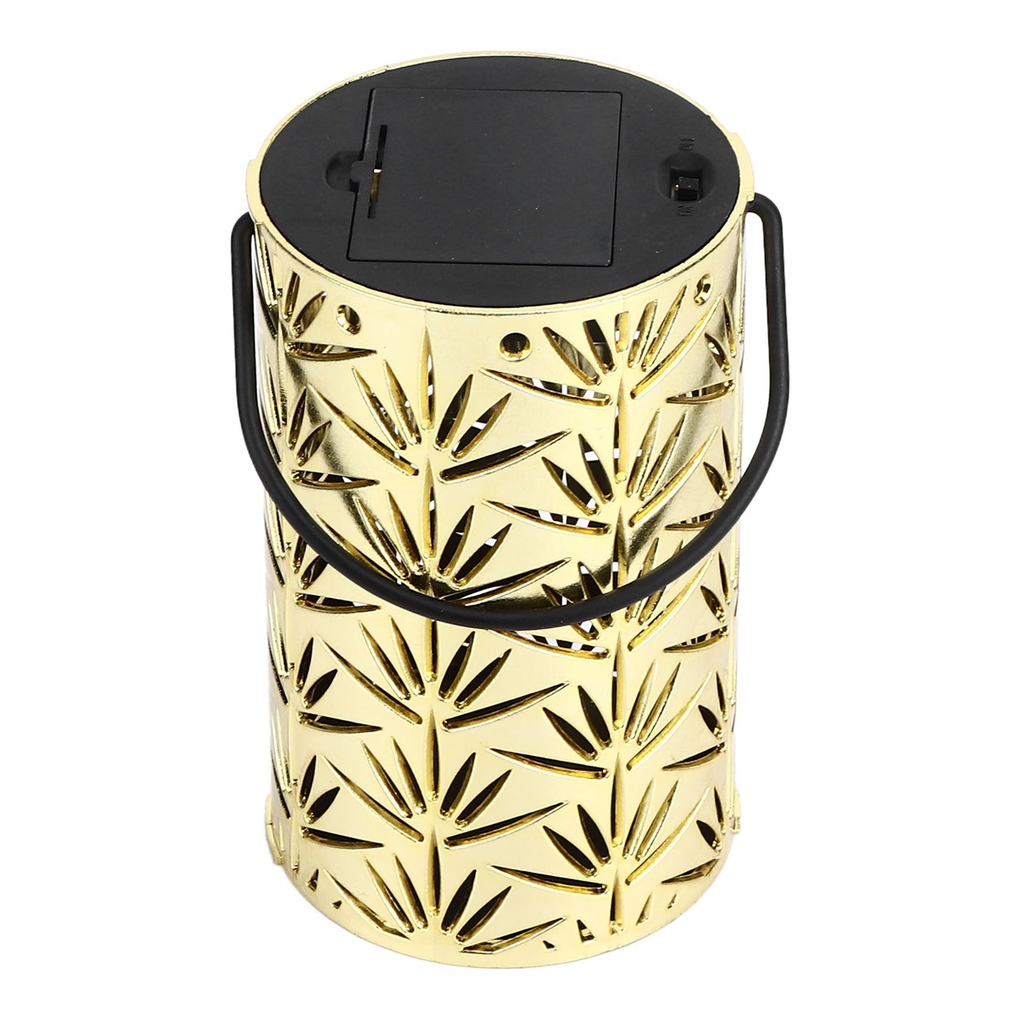 LED Hanging Lantern with Leaf Hollow Pattern Portable Fireplace Lamp for Party House Yard Decoration Gold V1294-YM0523-3115220022112