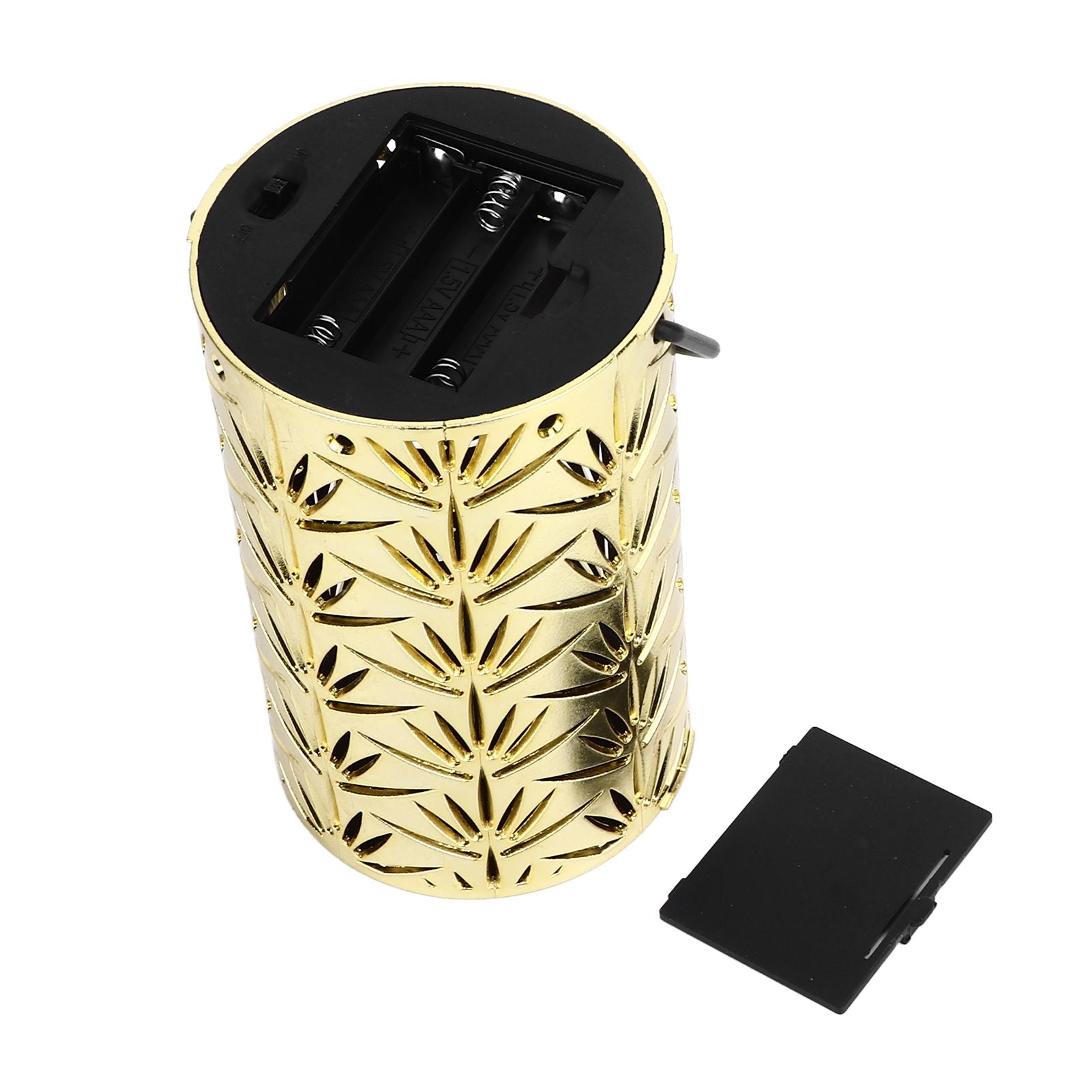 LED Hanging Lantern with Leaf Hollow Pattern Portable Fireplace Lamp for Party House Yard Decoration Gold V1294-YM0523-3115220022112