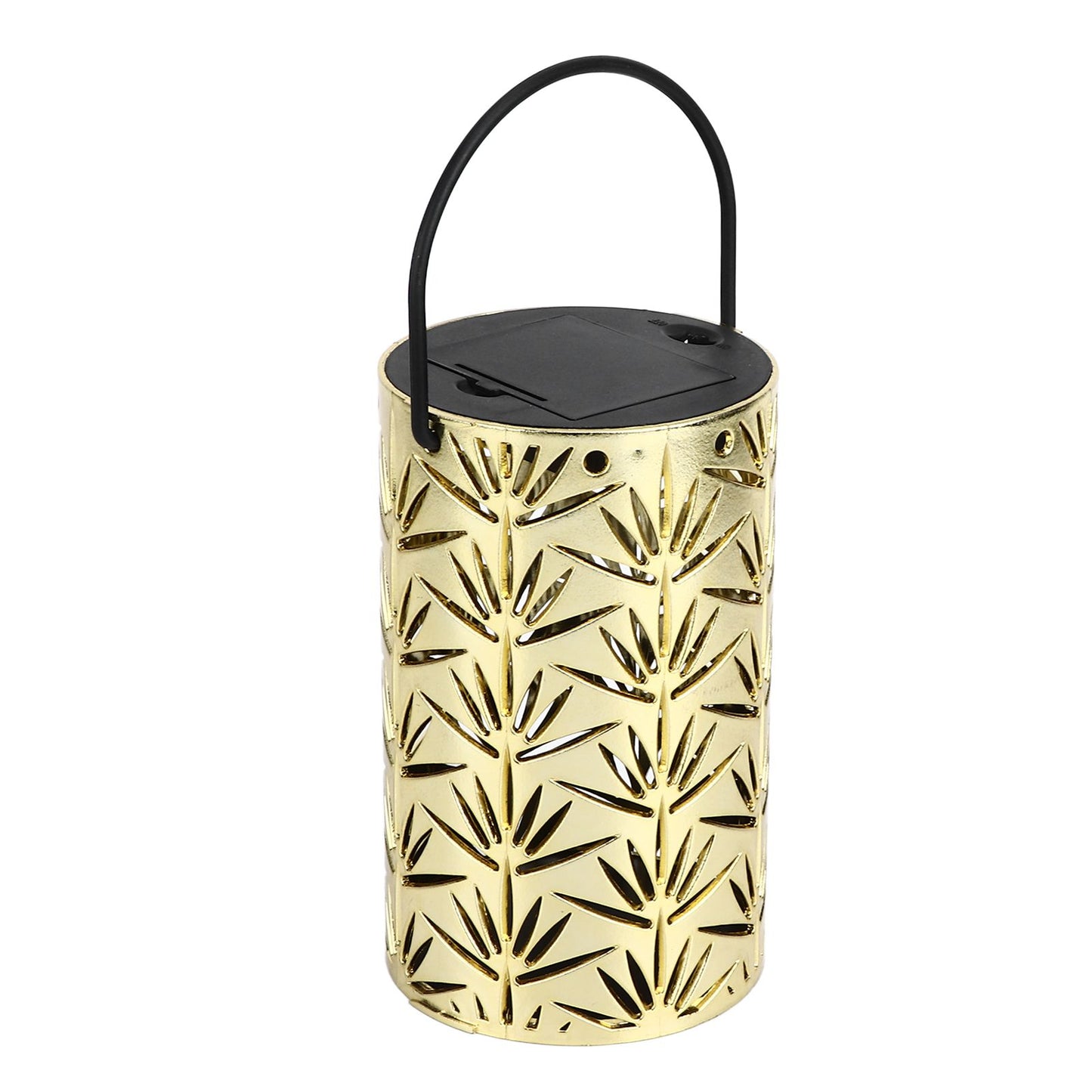 LED Hanging Lantern with Leaf Hollow Pattern Portable Fireplace Lamp for Party House Yard Decoration Gold V1294-YM0523-3115220022112