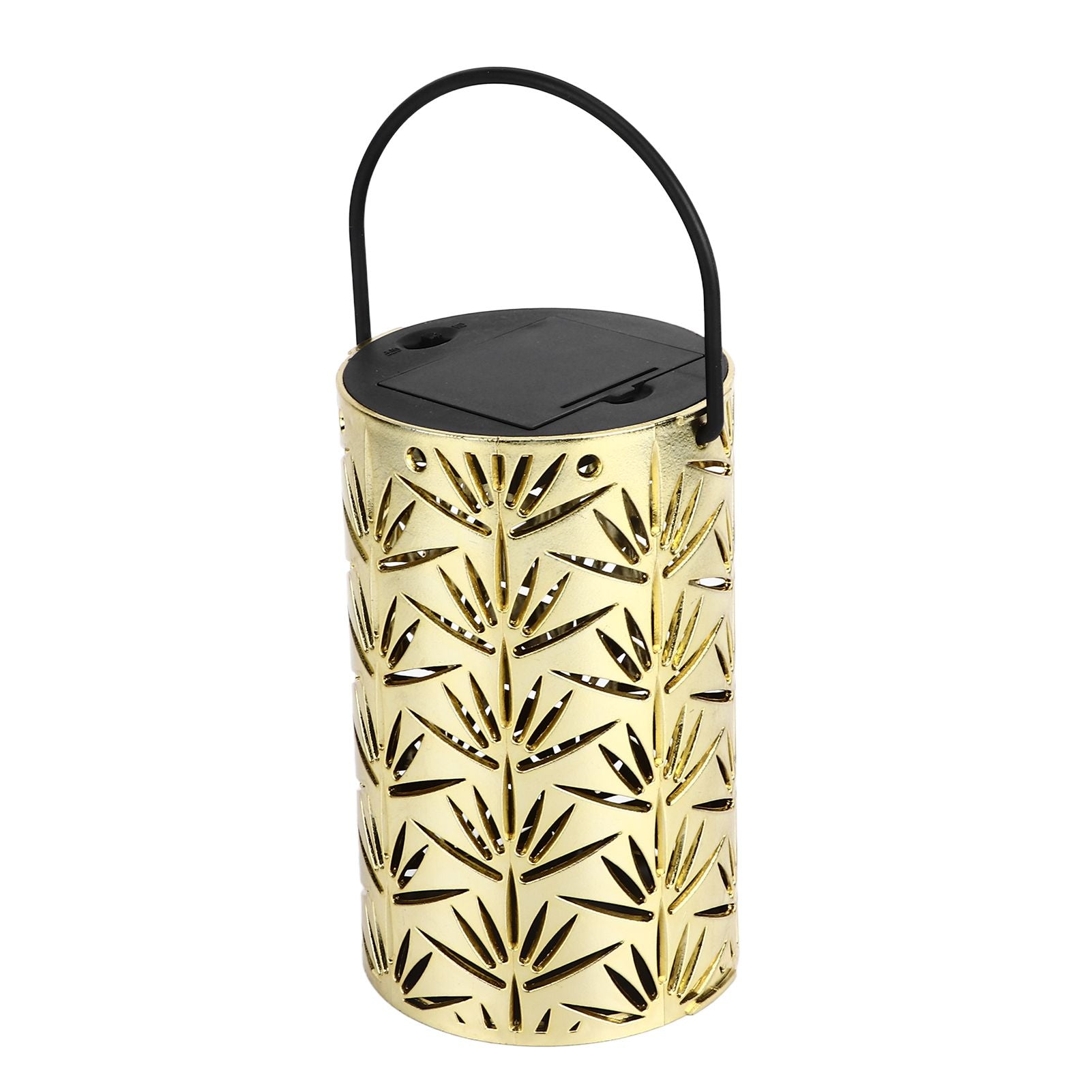 LED Hanging Lantern with Leaf Hollow Pattern Portable Fireplace Lamp for Party House Yard Decoration Gold V1294-YM0523-3115220022112