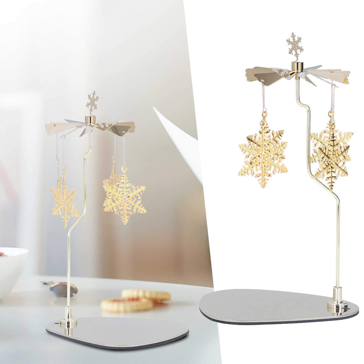 Candle Holder Round Triangle Tray Romantic European Style Stainless Steel Rotating Aromatherapy Wind Chime V1294-YM0523-3115220022611