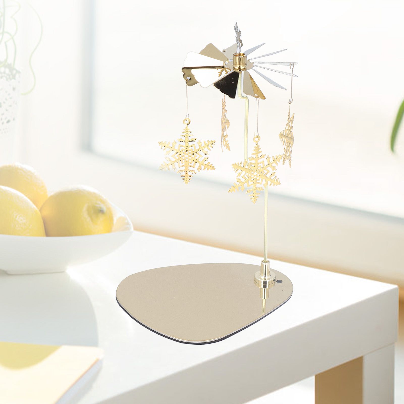 Candle Holder Round Triangle Tray Romantic European Style Stainless Steel Rotating Aromatherapy Wind Chime V1294-YM0523-3115220022611