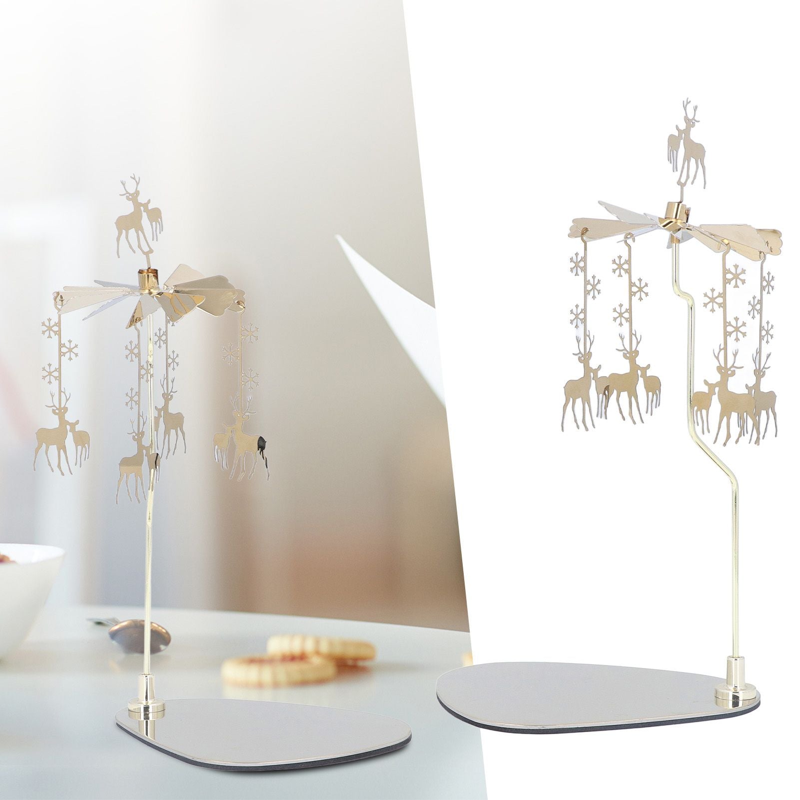 Candle Holder Round Triangle Tray Romantic European Style Stainless Steel Rotating Aromatherapy Wind Chime V1294-YM0523-3115220022614