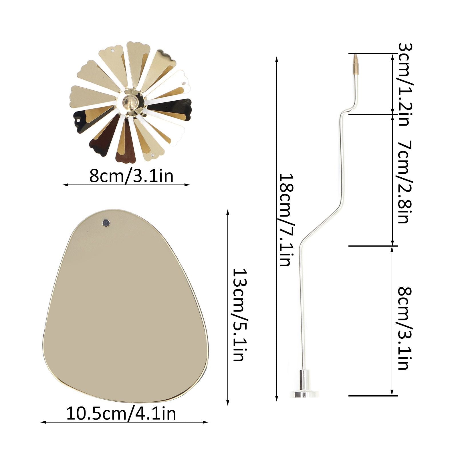 Candle Holder Round Triangle Tray Romantic European Style Stainless Steel Rotating Aromatherapy Wind Chime V1294-YM0523-3115220022614