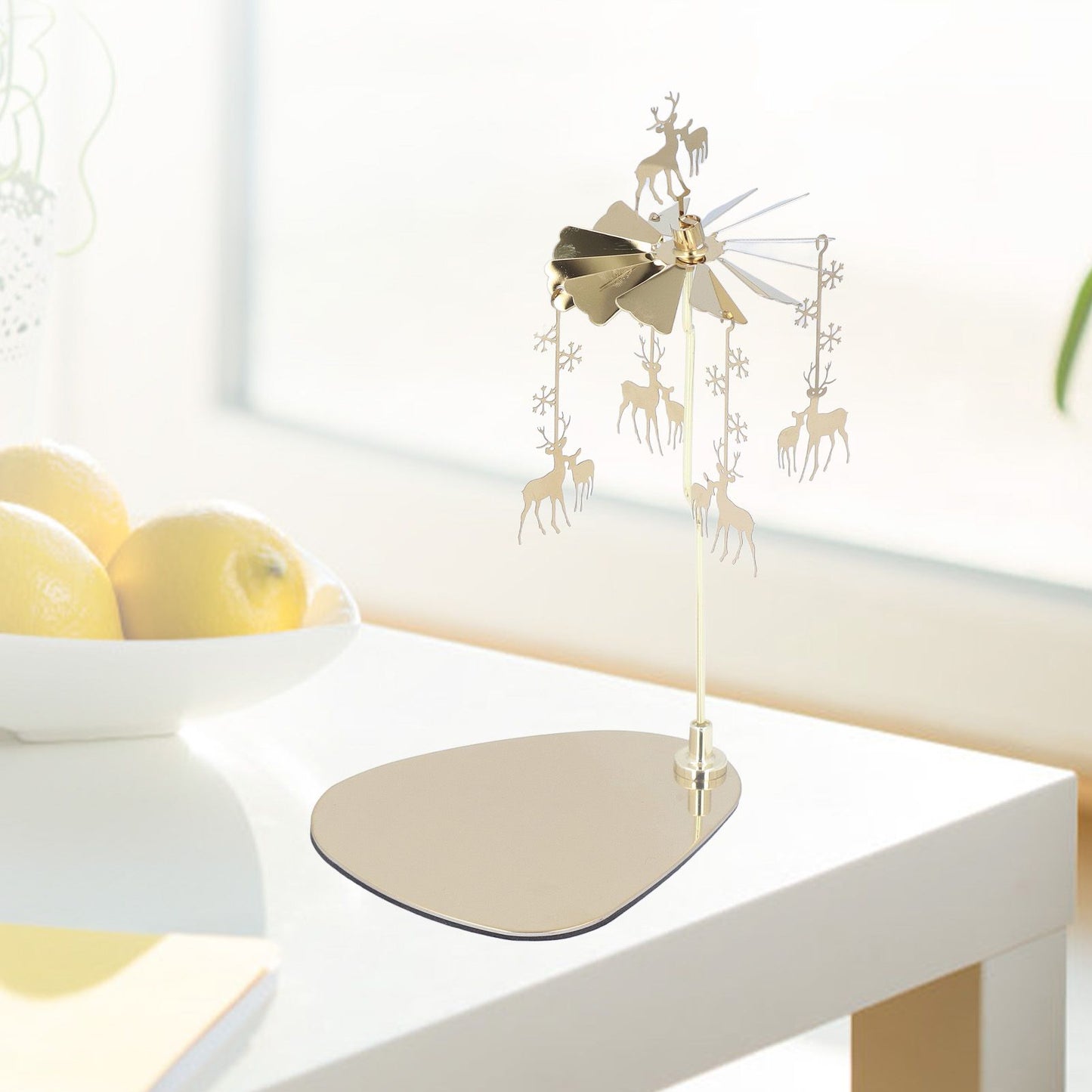 Candle Holder Round Triangle Tray Romantic European Style Stainless Steel Rotating Aromatherapy Wind Chime V1294-YM0523-3115220022614