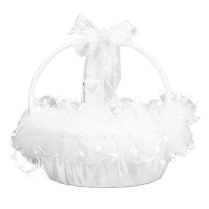 Flower Girl Basket Elegant Style Portable Durable Lace Material Wide Application Wedding Basket for Wedding V1294-YM0523-3115220023411