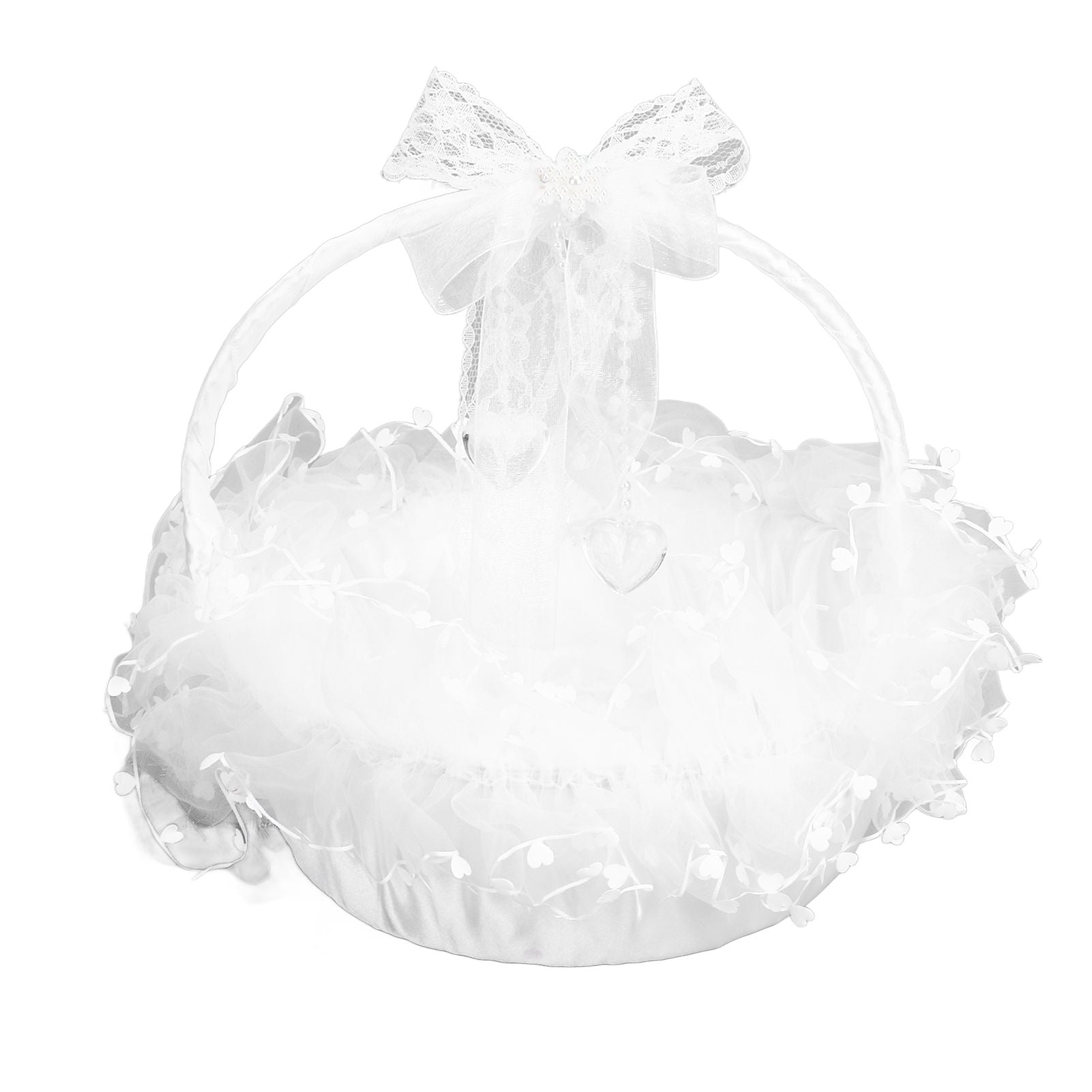 Flower Girl Basket Elegant Style Portable Durable Lace Material Wide Application Wedding Basket for Wedding V1294-YM0523-3115220023411