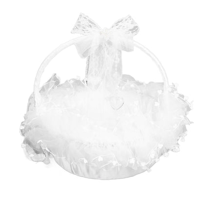 Flower Girl Basket Elegant Style Portable Durable Lace Material Wide Application Wedding Basket for Wedding V1294-YM0523-3115220023411