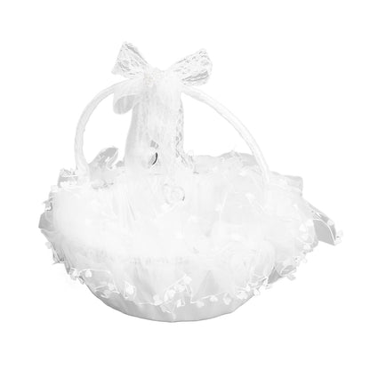 Flower Girl Basket Elegant Style Portable Durable Lace Material Wide Application Wedding Basket for Wedding V1294-YM0523-3115220023411