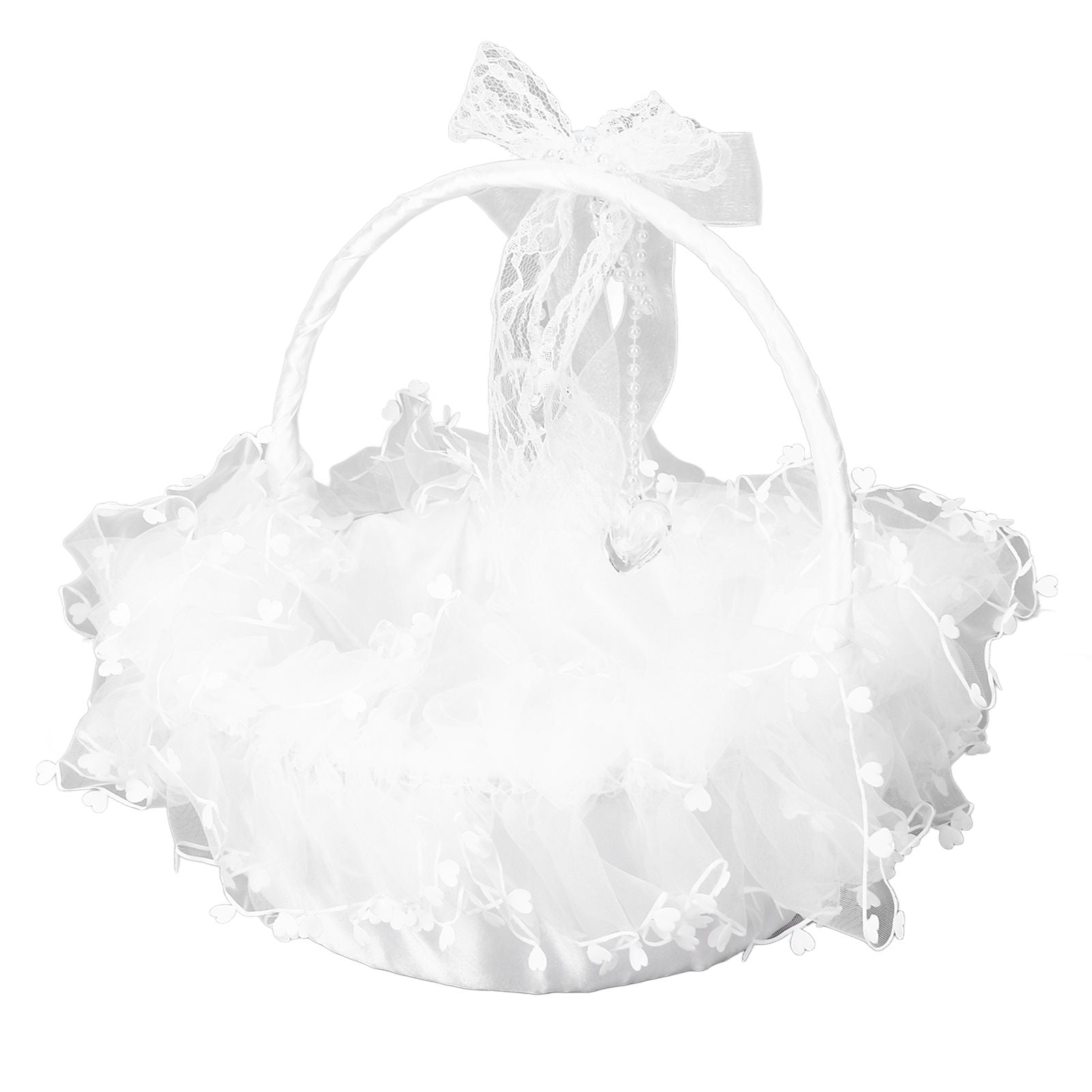 Flower Girl Basket Elegant Style Portable Durable Lace Material Wide Application Wedding Basket for Wedding V1294-YM0523-3115220023411