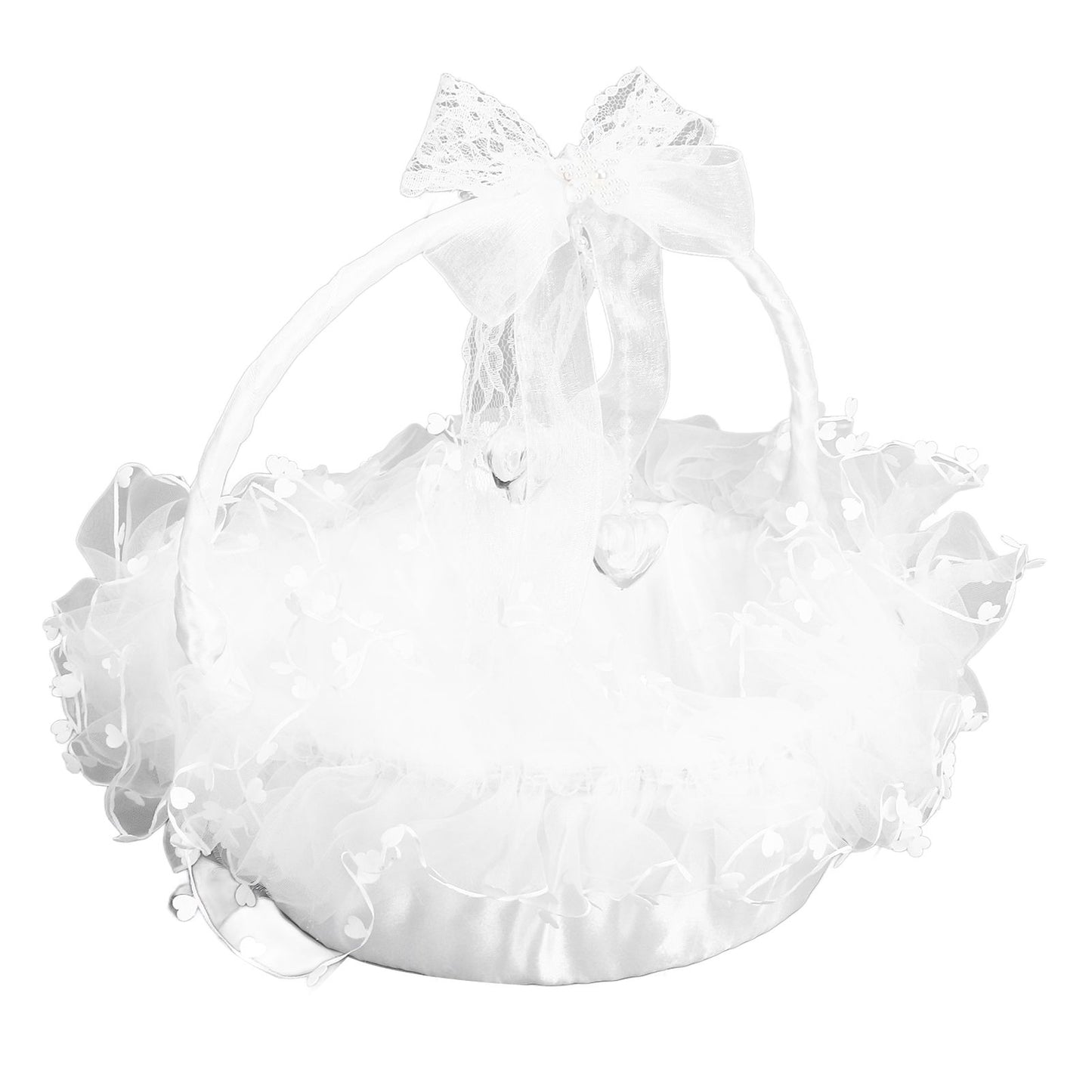 Flower Girl Basket Elegant Style Portable Durable Lace Material Wide Application Wedding Basket for Wedding V1294-YM0523-3115220023411