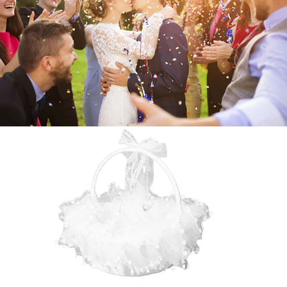 Flower Girl Basket Elegant Style Portable Durable Lace Material Wide Application Wedding Basket for Wedding V1294-YM0523-3115220023411