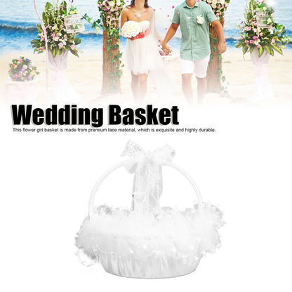Flower Girl Basket Elegant Style Portable Durable Lace Material Wide Application Wedding Basket for Wedding V1294-YM0523-3115220023411
