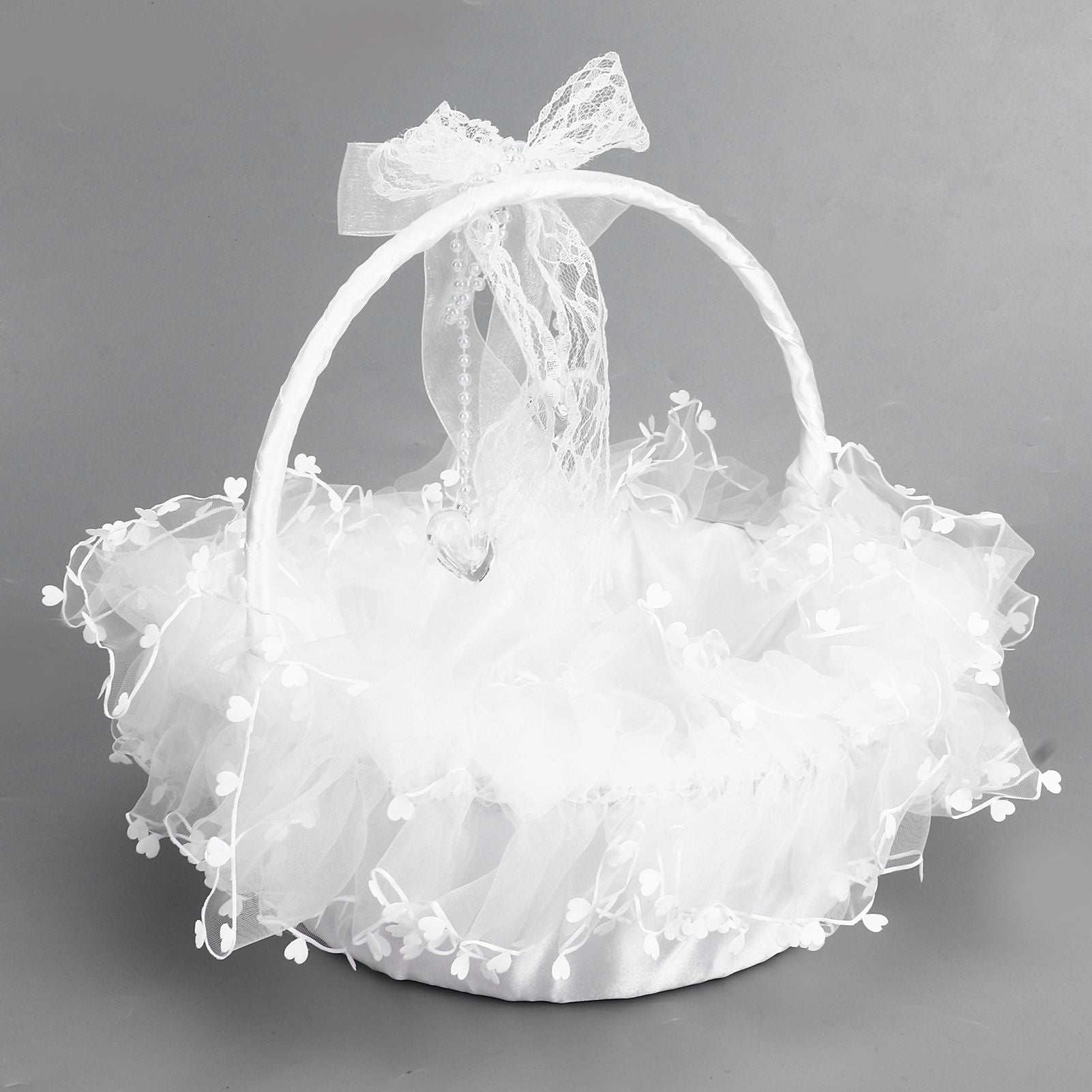 Flower Girl Basket Elegant Style Portable Durable Lace Material Wide Application Wedding Basket for Wedding V1294-YM0523-3115220023411