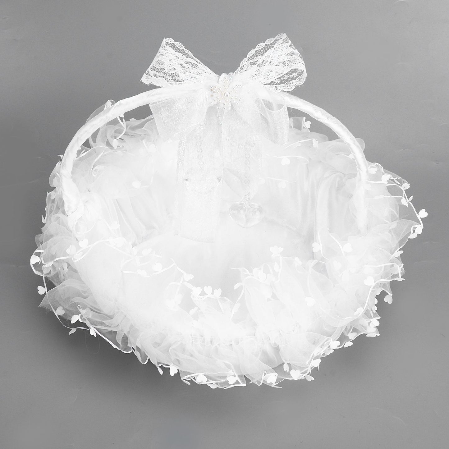 Flower Girl Basket Elegant Style Portable Durable Lace Material Wide Application Wedding Basket for Wedding V1294-YM0523-3115220023411