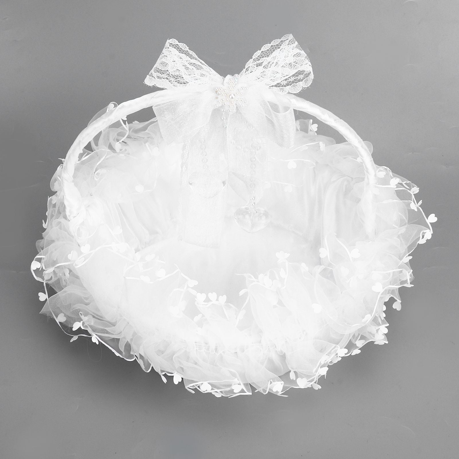 Flower Girl Basket Elegant Style Portable Durable Lace Material Wide Application Wedding Basket for Wedding V1294-YM0523-3115220023411