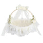 Wedding White Flower Basket Sufficient Capacity Lace Edge Elegant Romantic Flower Basket for Wedding V1294-YM0523-3115220023611